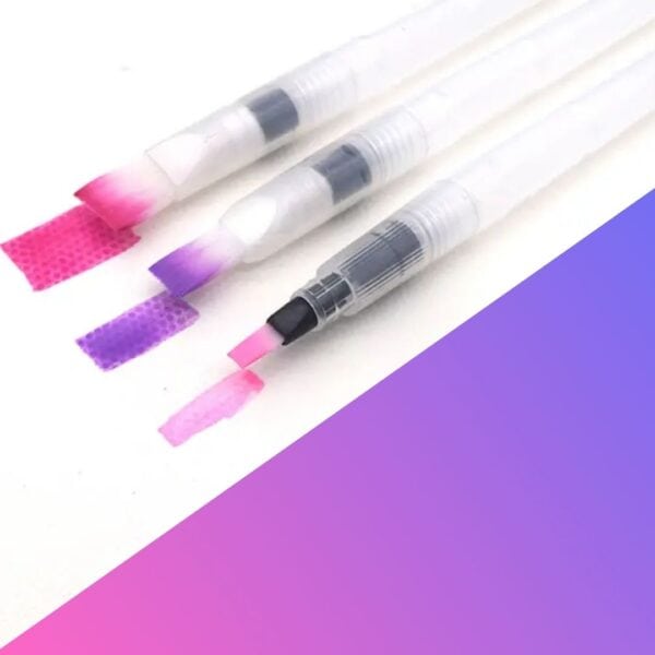 flat tip refillable water brushes for watercolour painting