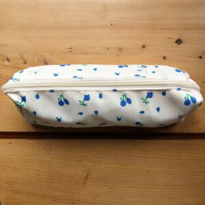 blue flower bud design pencil case