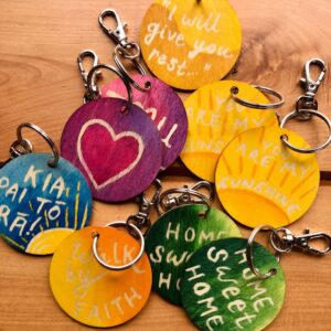 lots of hand made keyrings to choose from