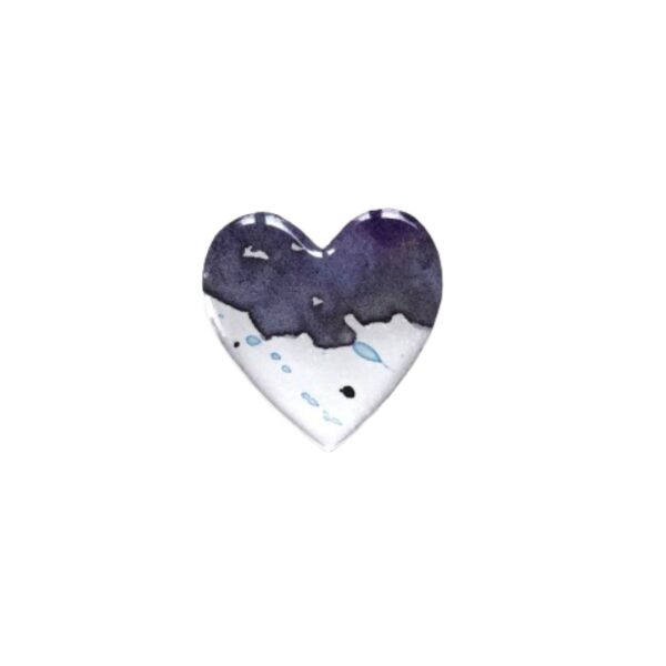 watercolour and resin heart magnet for sale