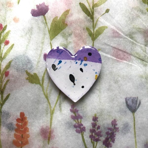 watercolour and resin heart magnet for sale