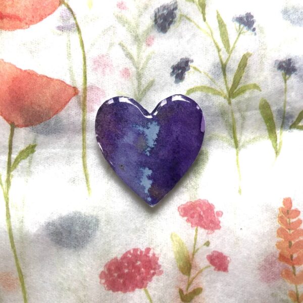 watercolour and resin heart magnet for sale