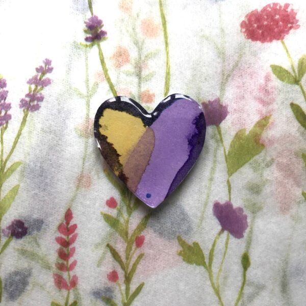 watercolour and resin heart magnet for sale