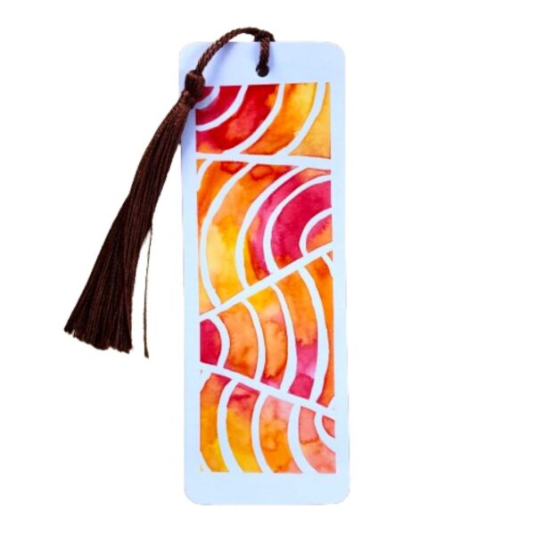 rainbow fire bookmark with tassel