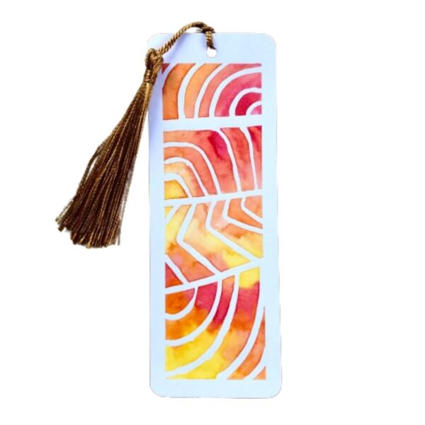 rainbow fire bookmark with tassel