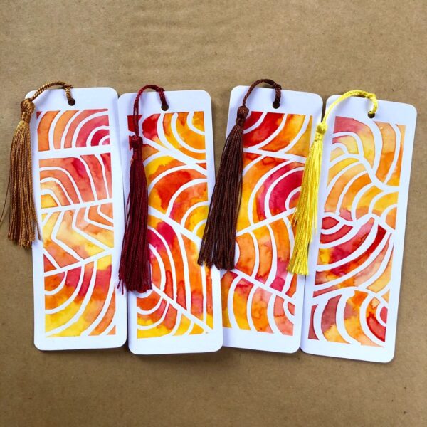 rainbow fire bookmarks with tassel