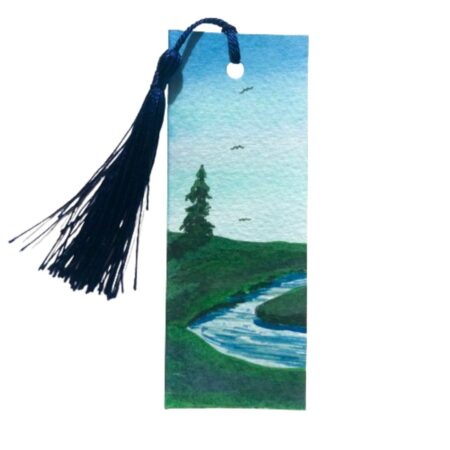 River Bookmark with Dark Blue Tassel