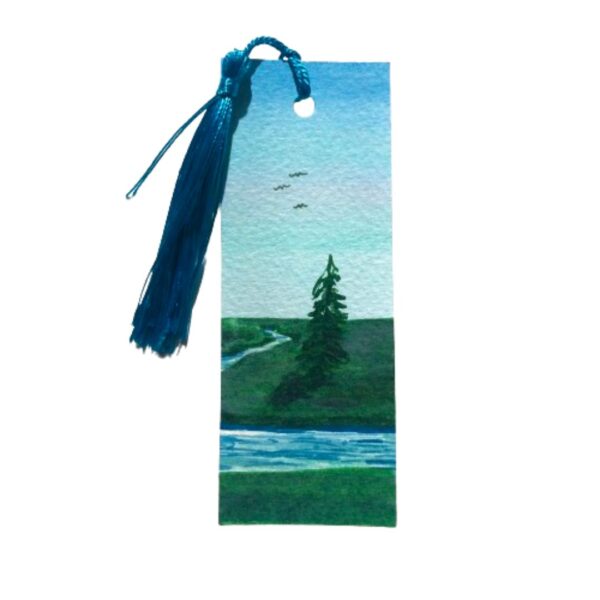 River Bookmark with Blue Tassel