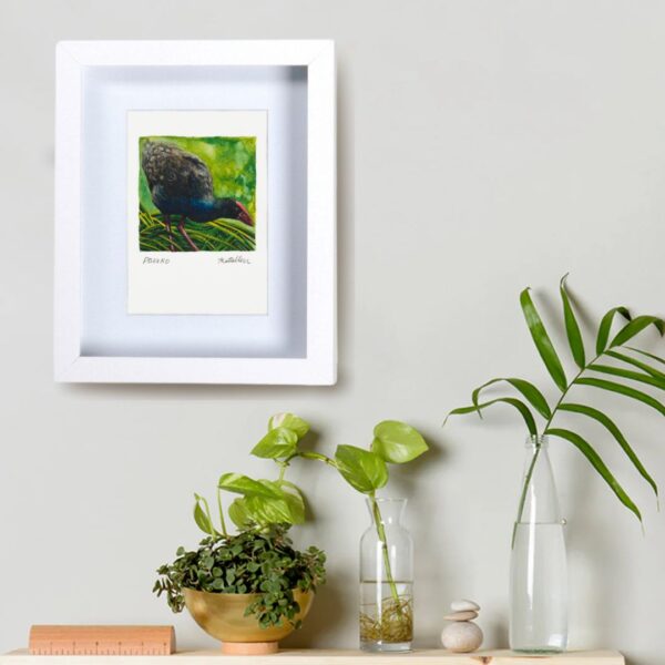 Pūkeko watercolour painting and prints by artist Katie Chrisp