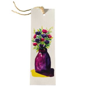 purple and pink flowers vase bookmark buy vase of flowers designed bookmark