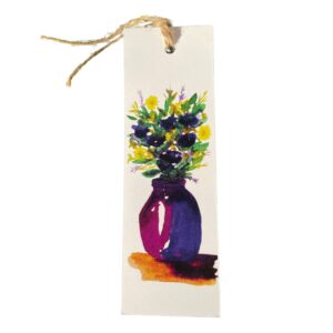 purple and yellow flowers vase bookmark buy vase of flowers designed bookmark