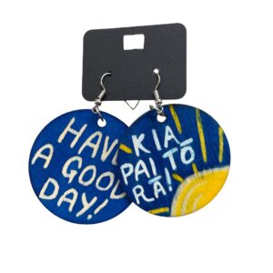 kia pai to ra earrings buy kia pai to ra have a good day wooden earrings