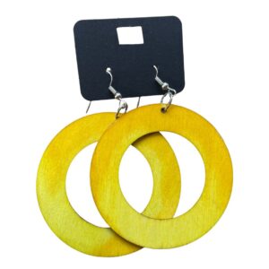 yellow hoop earrings buy wooden Yellow Hoop Earrings